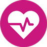 Pink Heart with Heartline Icon