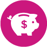 Pink Piggy Bank Savings Icon